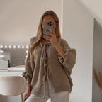 Oversized Tulip Cardigan with Bows