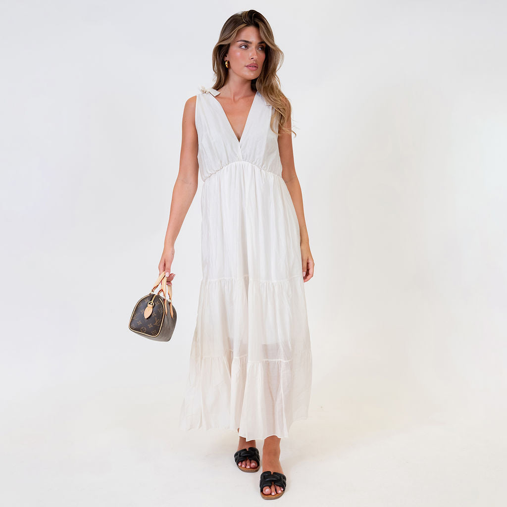 Tie Shoulder Maxi Dress