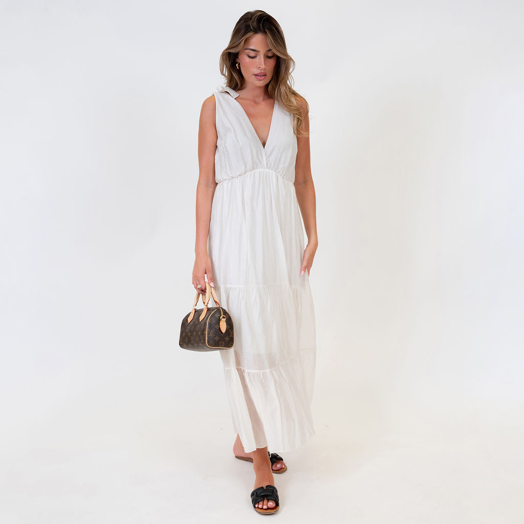 Tie Shoulder Maxi Dress