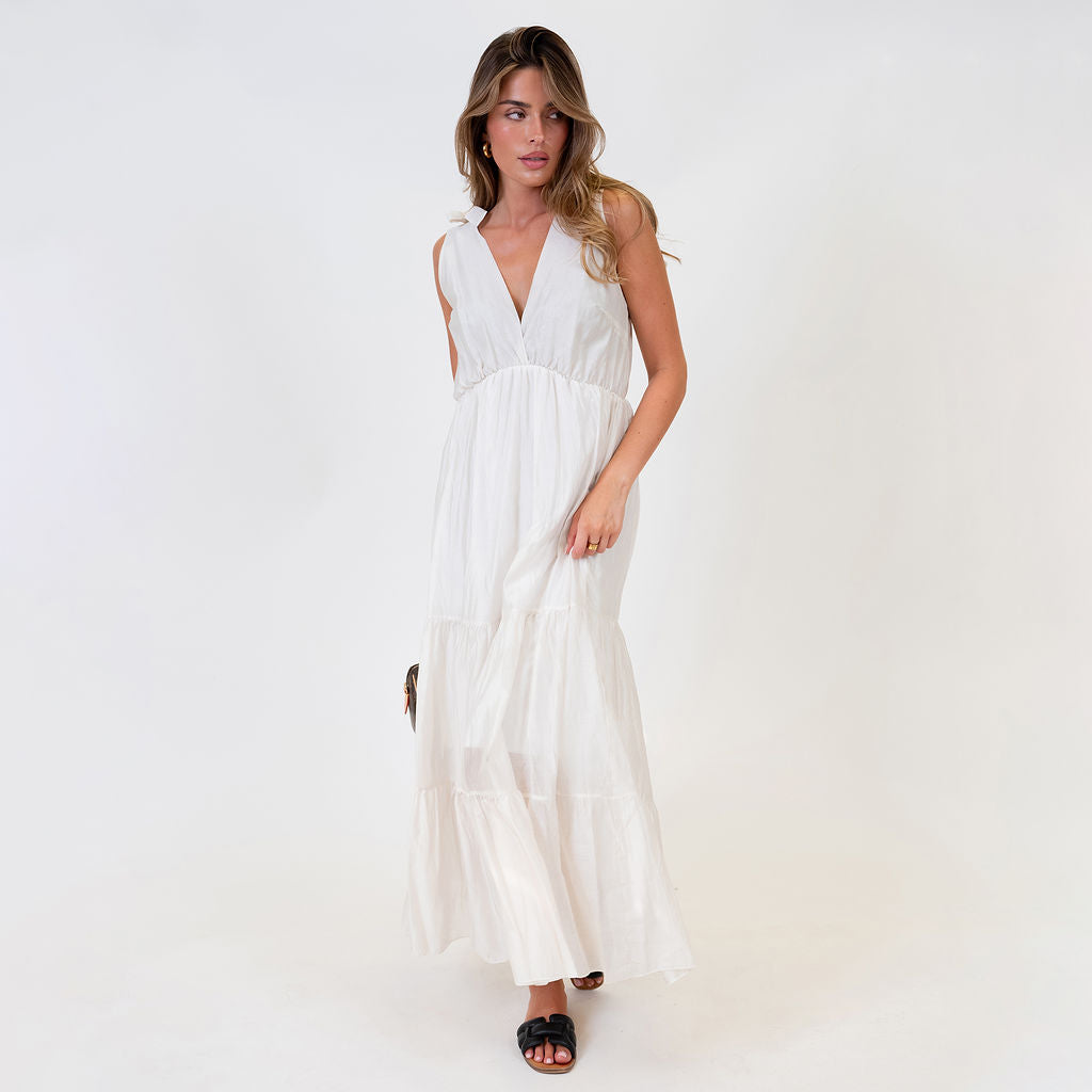 Tie Shoulder Maxi Dress