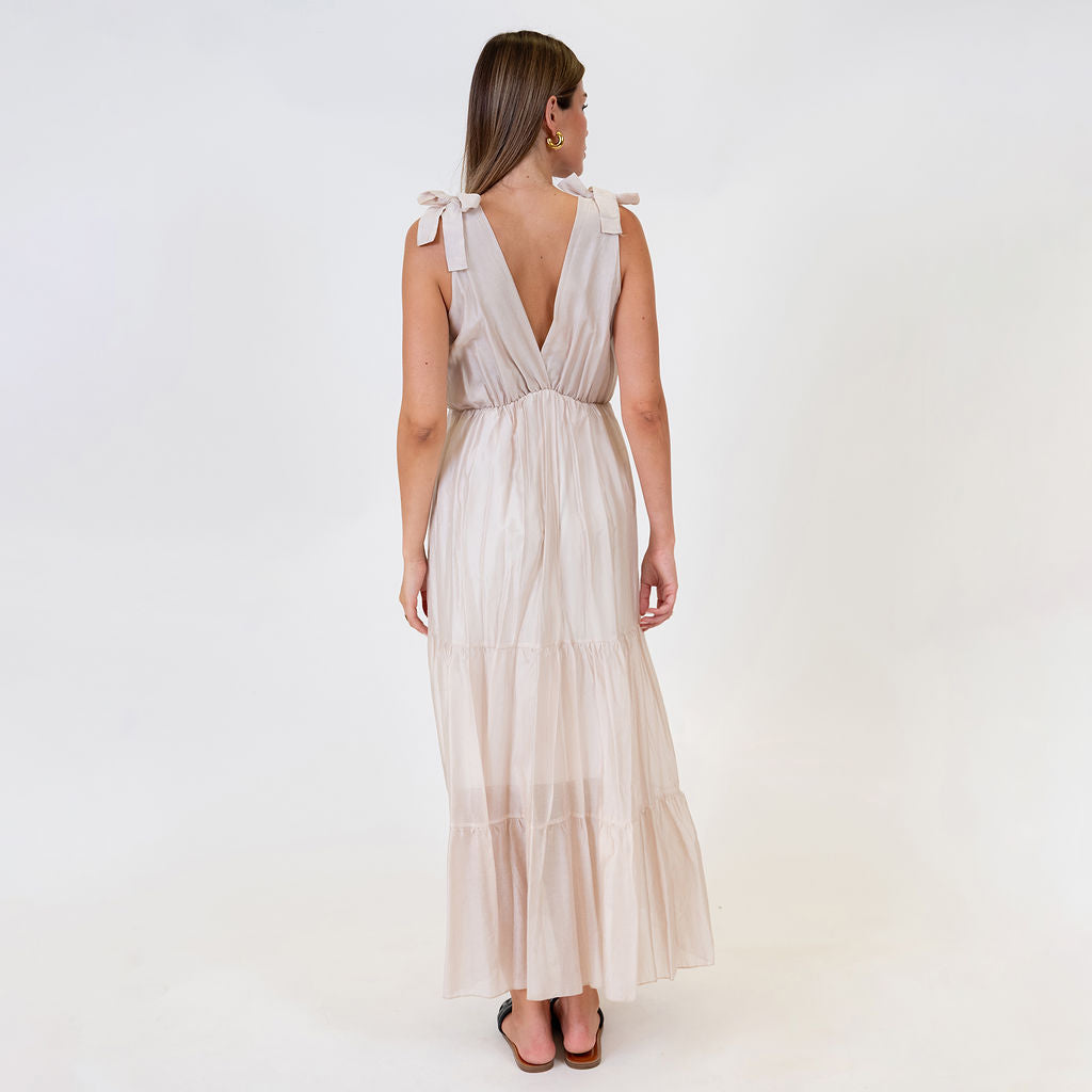 Tie Shoulder Maxi Dress