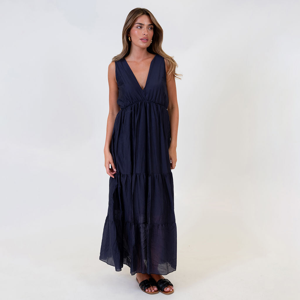 Tie Shoulder Maxi Dress