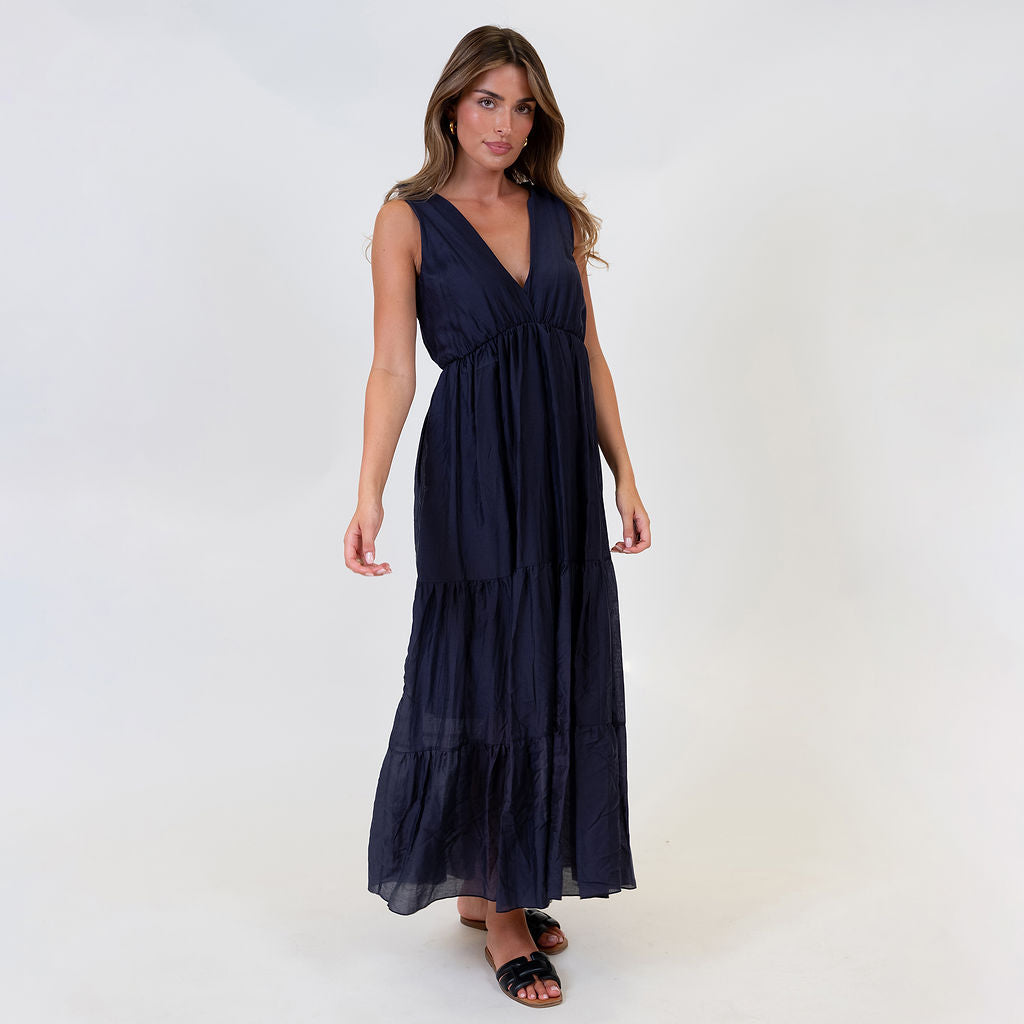 Tie Shoulder Maxi Dress