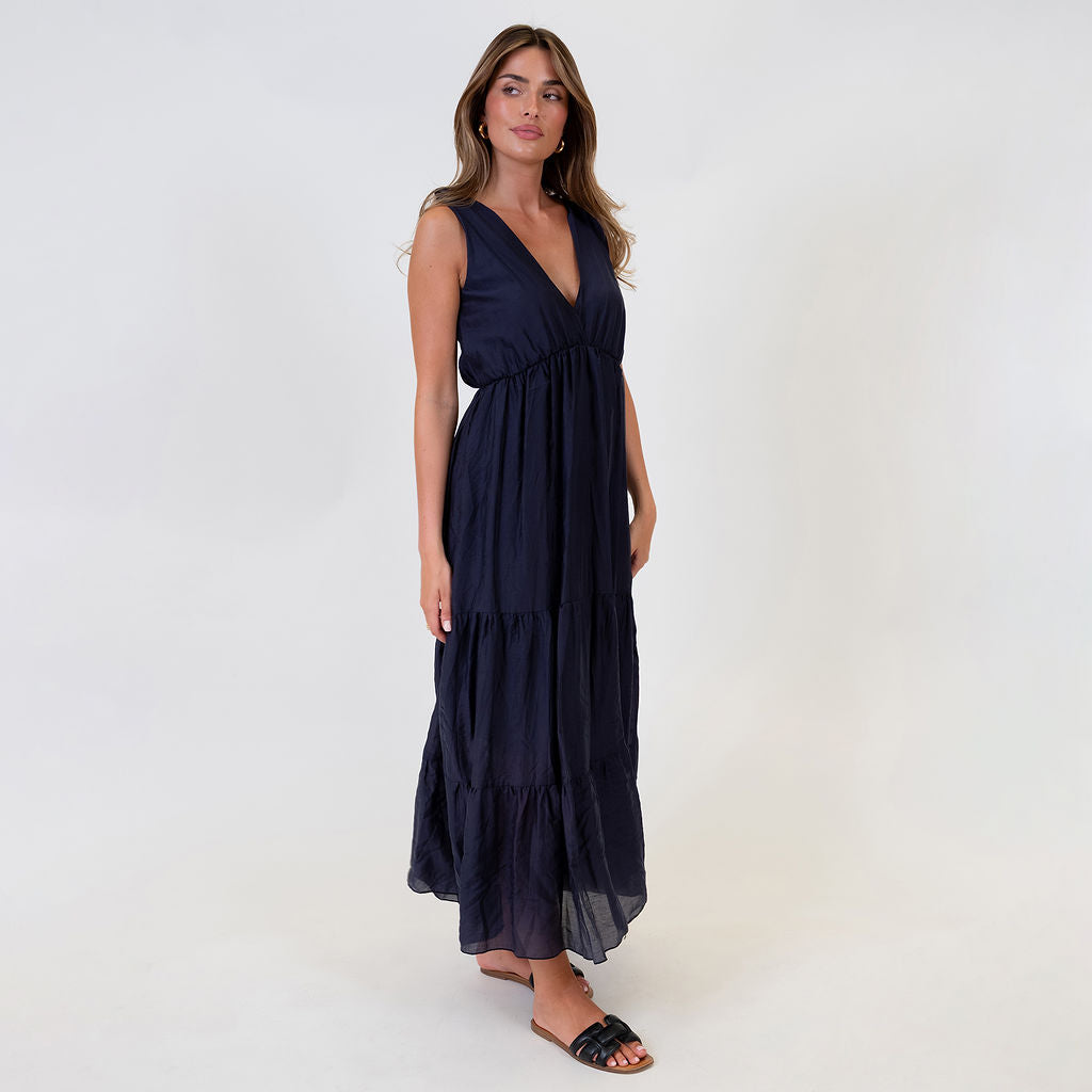 Tie Shoulder Maxi Dress
