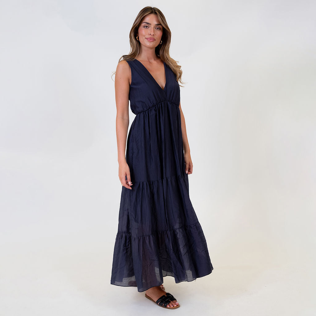 Tie Shoulder Maxi Dress