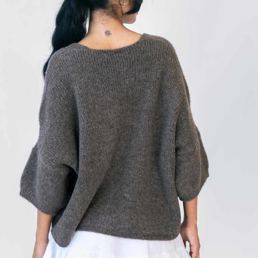 Oversized cardigan with 3/4 sleeves