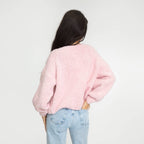 Bouclé Oversized Cardigan with Bows