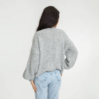 Bouclé Oversized Cardigan with Bows