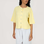 Short-sleeve knitted cardigan