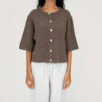 Short-sleeve knitted cardigan