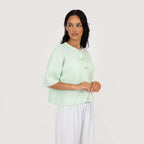 Short-sleeve knitted cardigan