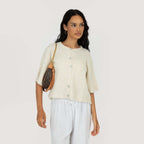 Short-sleeve knitted cardigan