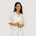 Short-sleeve knitted cardigan