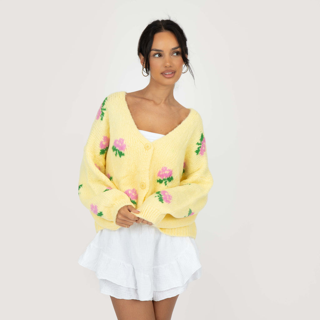 Oversize Rose Cardigan