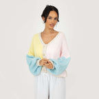 Pastel Velvet Oversized Cardigan