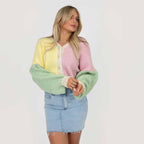 Pastel Velvet Oversized Cardigan