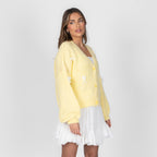 Oversize Mini Bow Cardigan