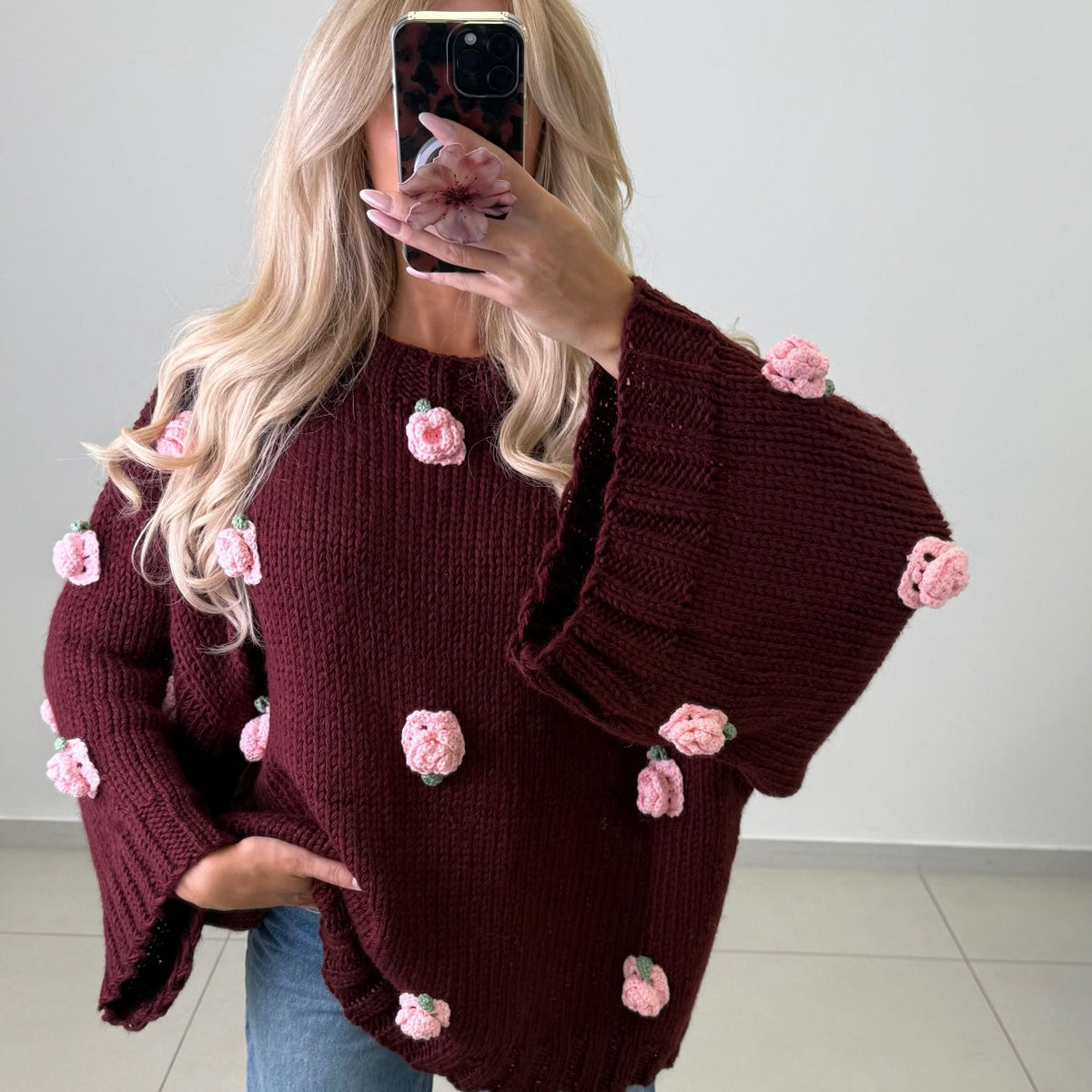Handmade Rose Sweater