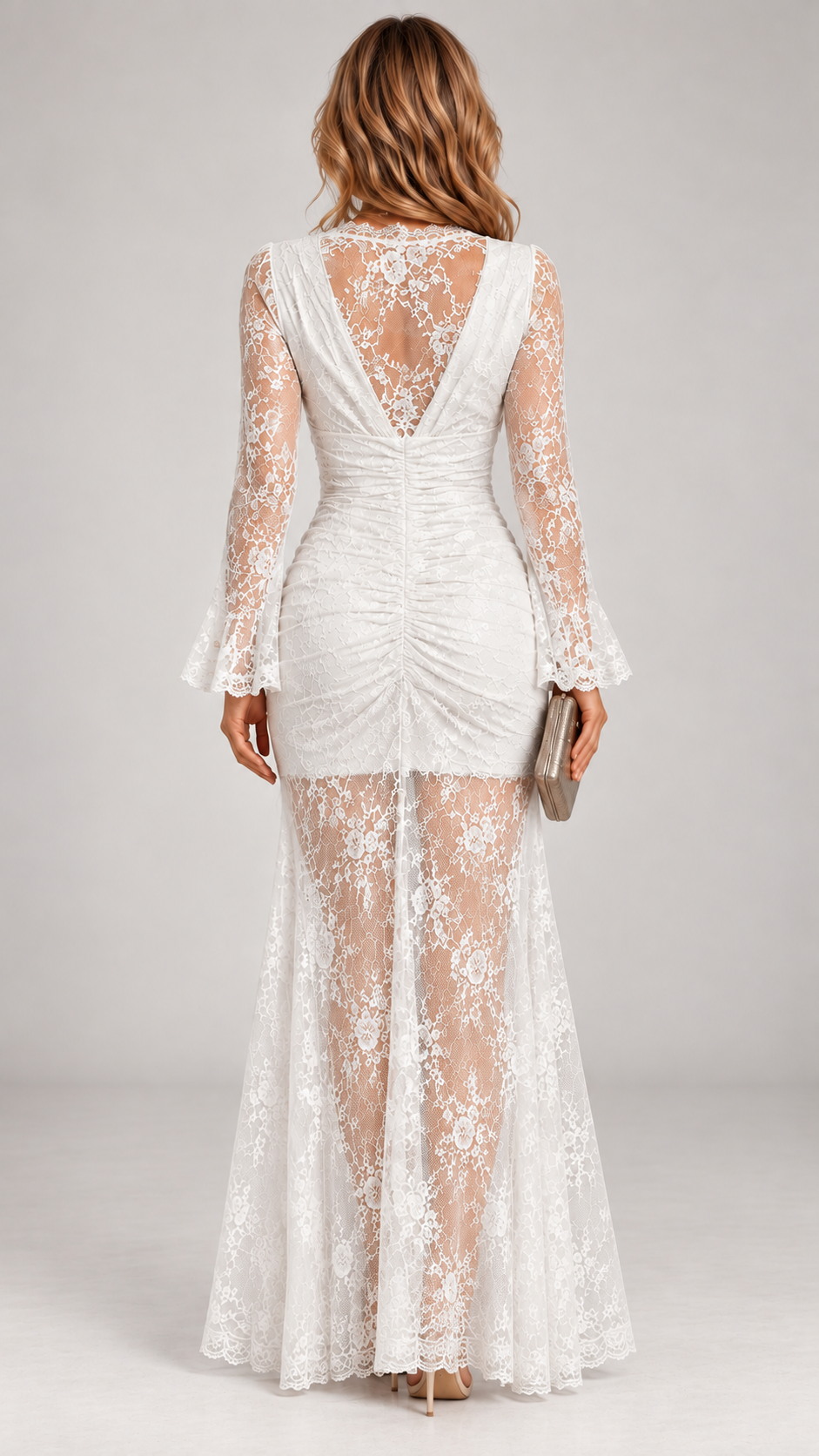 Gizéla | Elegancka Sukienka Koronkowa Maxi
