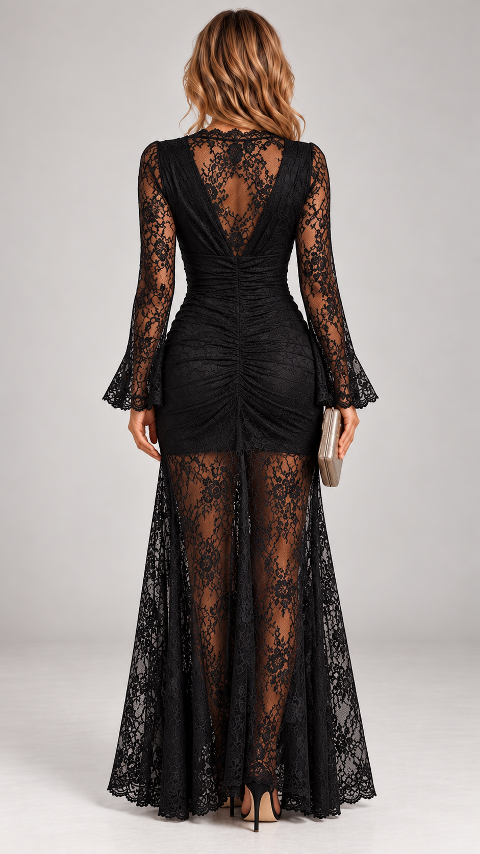 Gizéla | Elegancka Sukienka Koronkowa Maxi