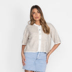 Short-sleeve knitted cardigan