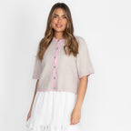Short-sleeve knitted cardigan