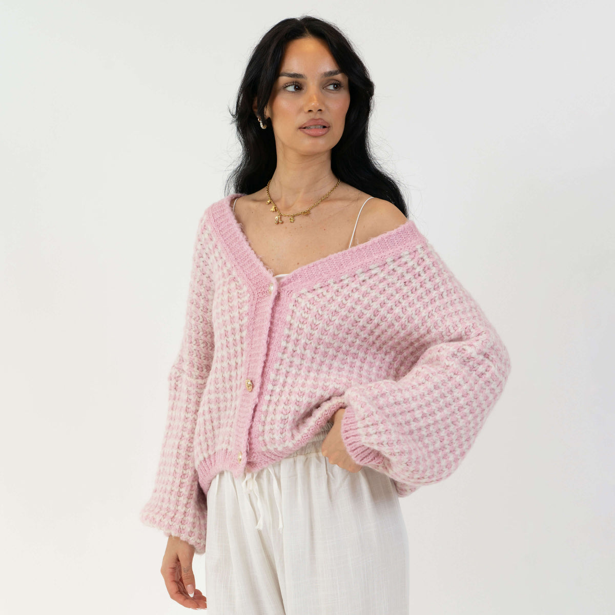 Oversized Waffle Knit Cardigan