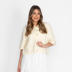 Short-sleeve knitted cardigan