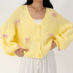 Oversize Mini Bow Cardigan