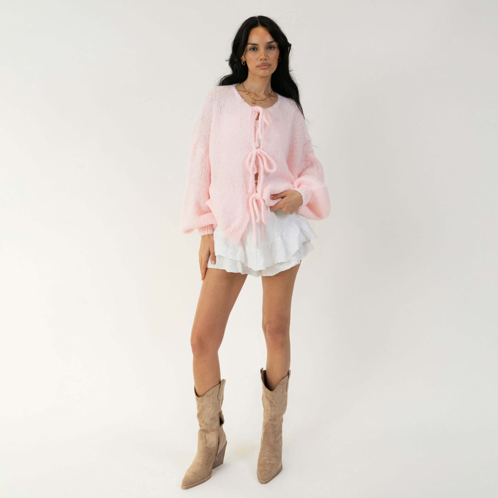 Oversized Cardigan with Bows