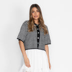 Short-sleeve knitted cardigan