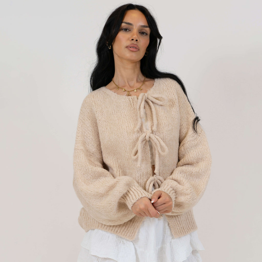 Oversized Cardigan with Bows