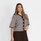 Short-sleeve knitted cardigan
