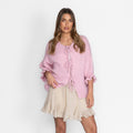 Oversized Tulip Cardigan with Bows