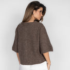 Short-sleeve knitted cardigan