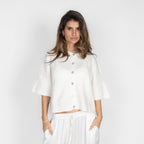 Short-sleeve knitted cardigan