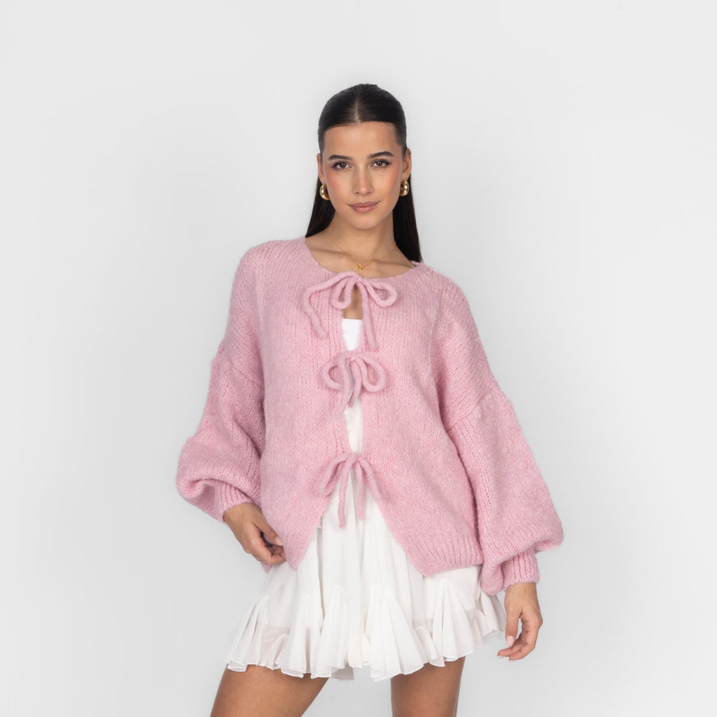 Oversized Cardigan with Bows