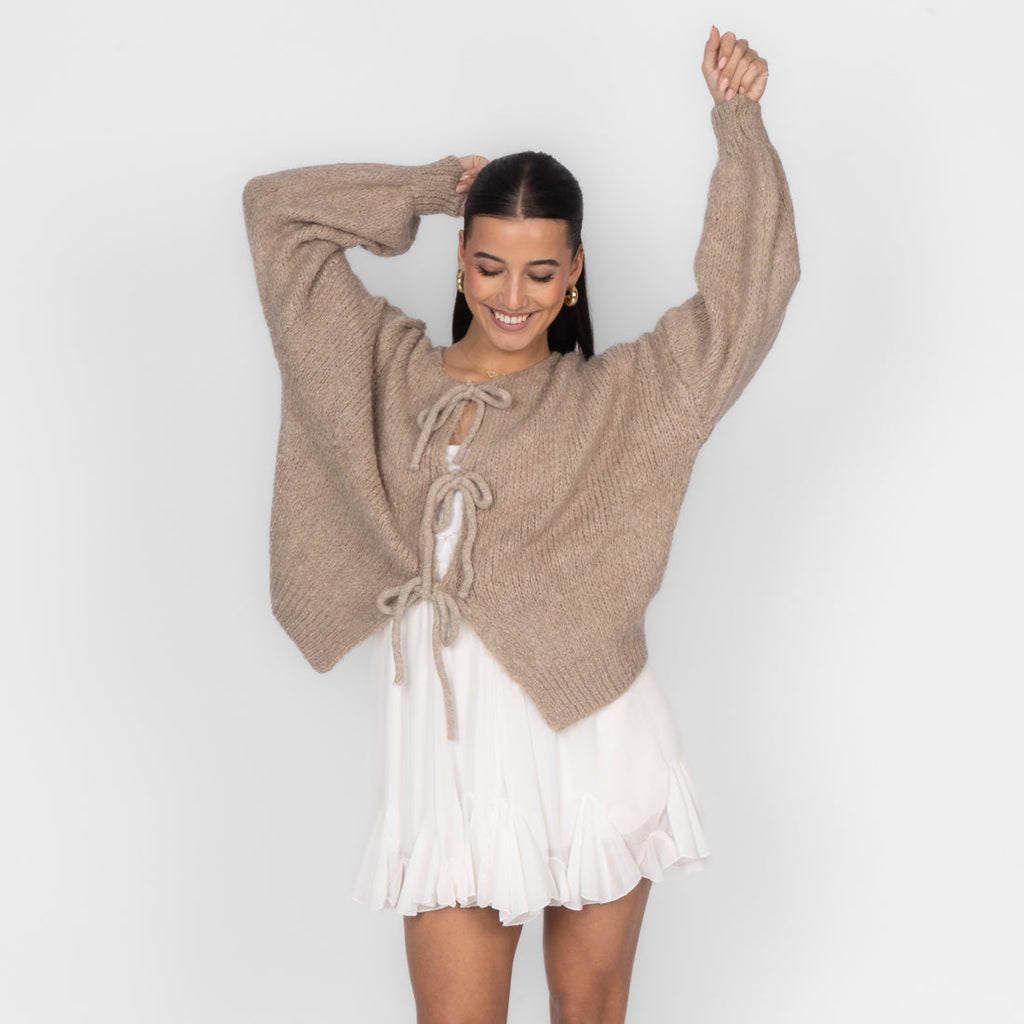 Oversized Cardigan with Bows