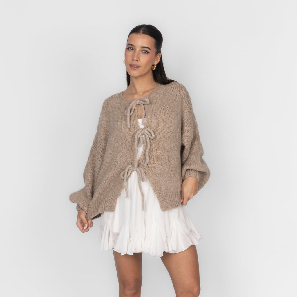 Oversized Cardigan with Bows