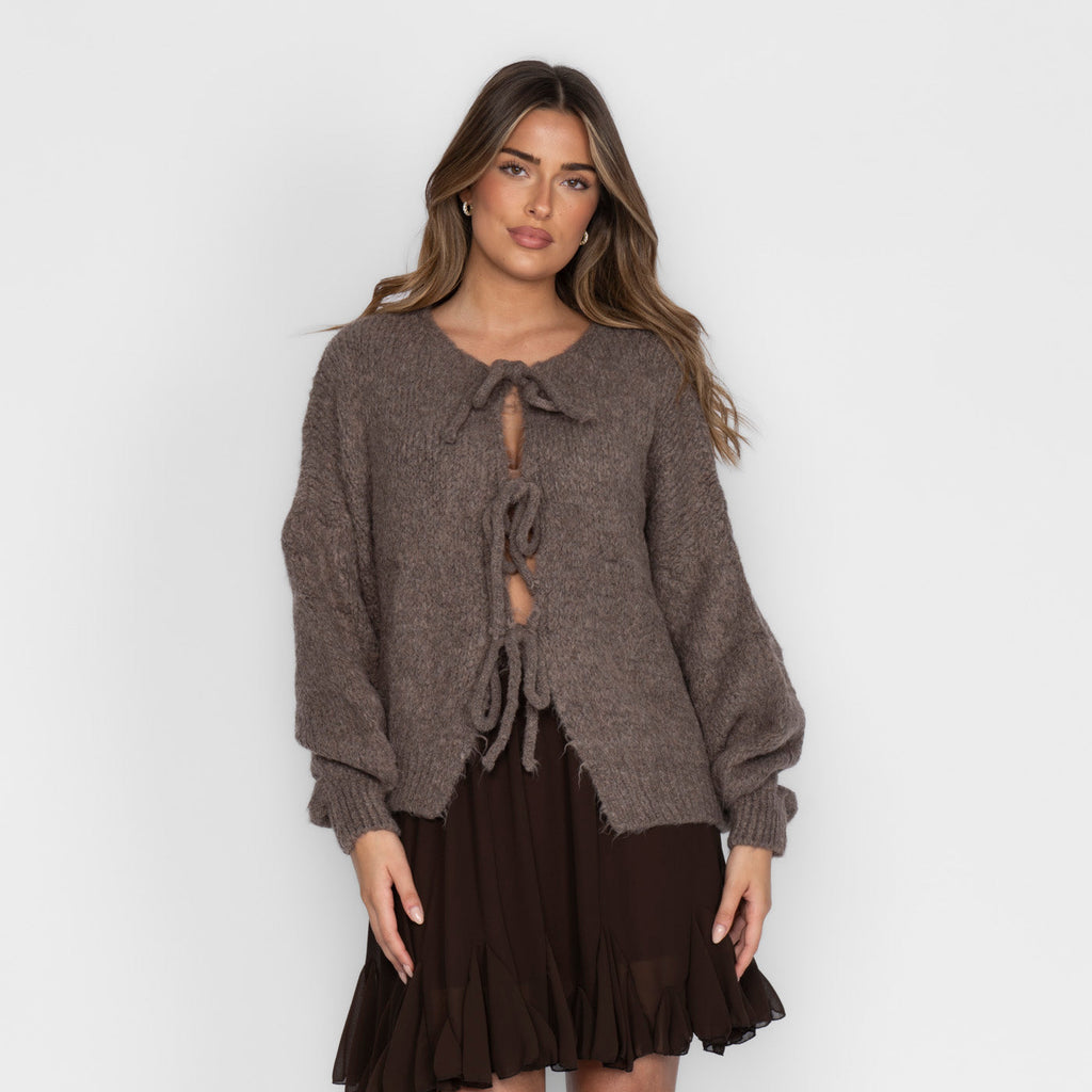 Oversized Cardigan with Bows