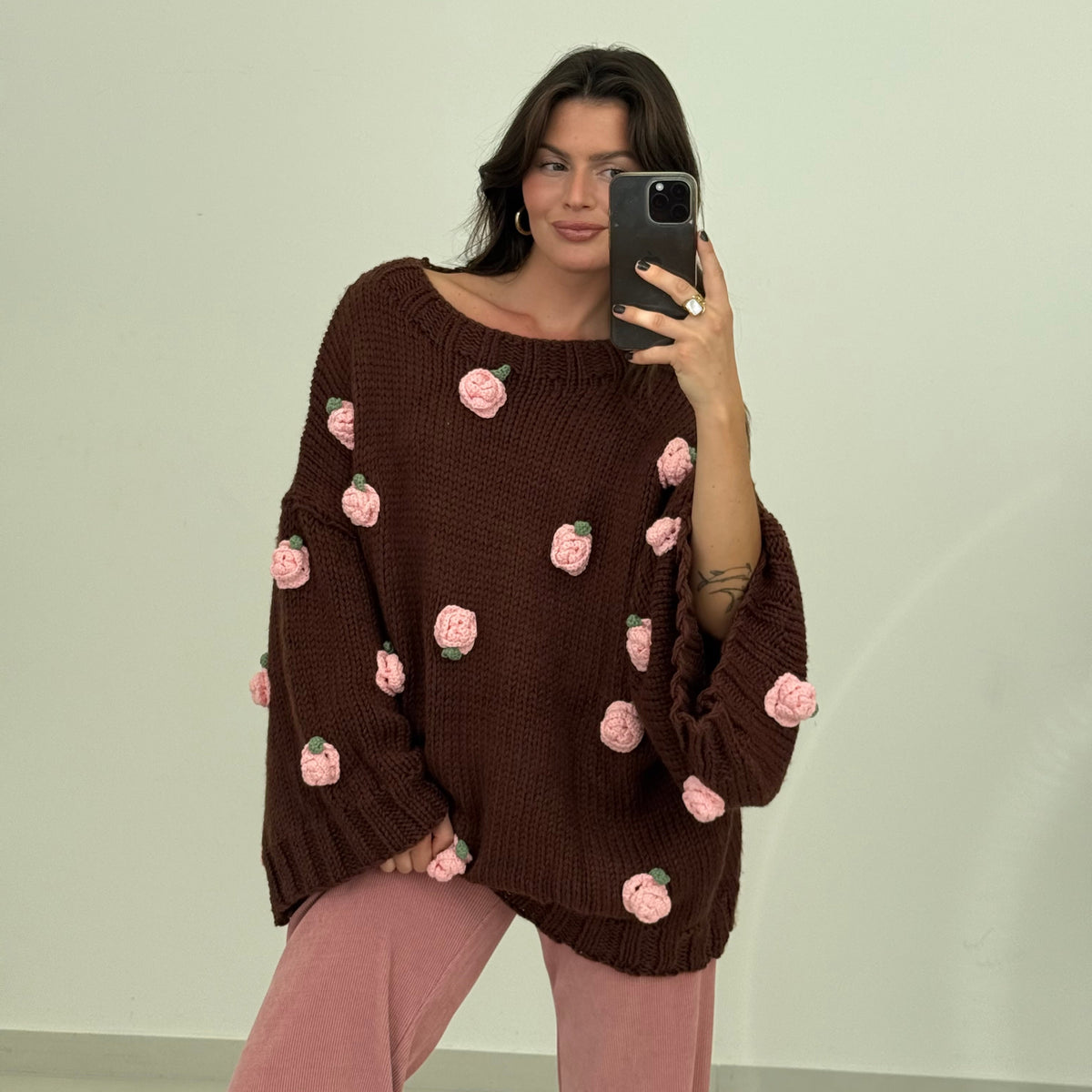 Handmade Rose Sweater