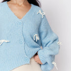 Oversize Mini Bow Cardigan