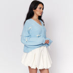 Oversize Mini Bow Cardigan