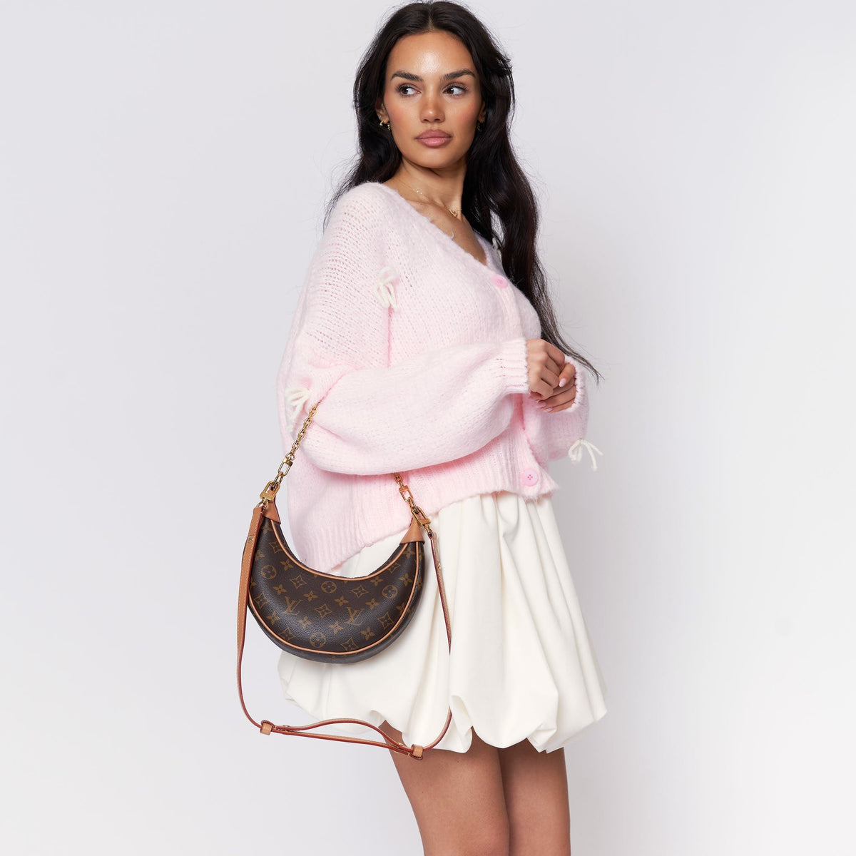 Oversize Mini Bow Cardigan