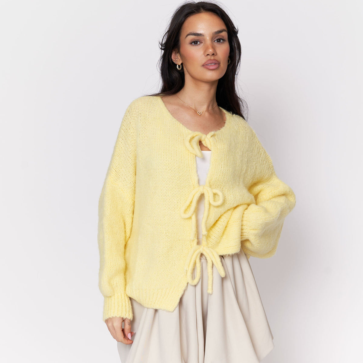 Oversized Cardigan with Bows