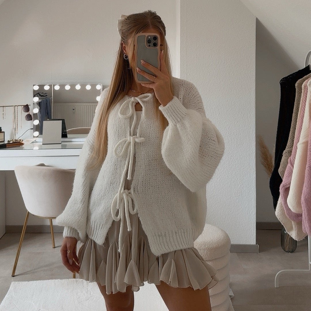 Oversized Cardigan with Bows