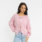 Oversized Cardigan with Bows